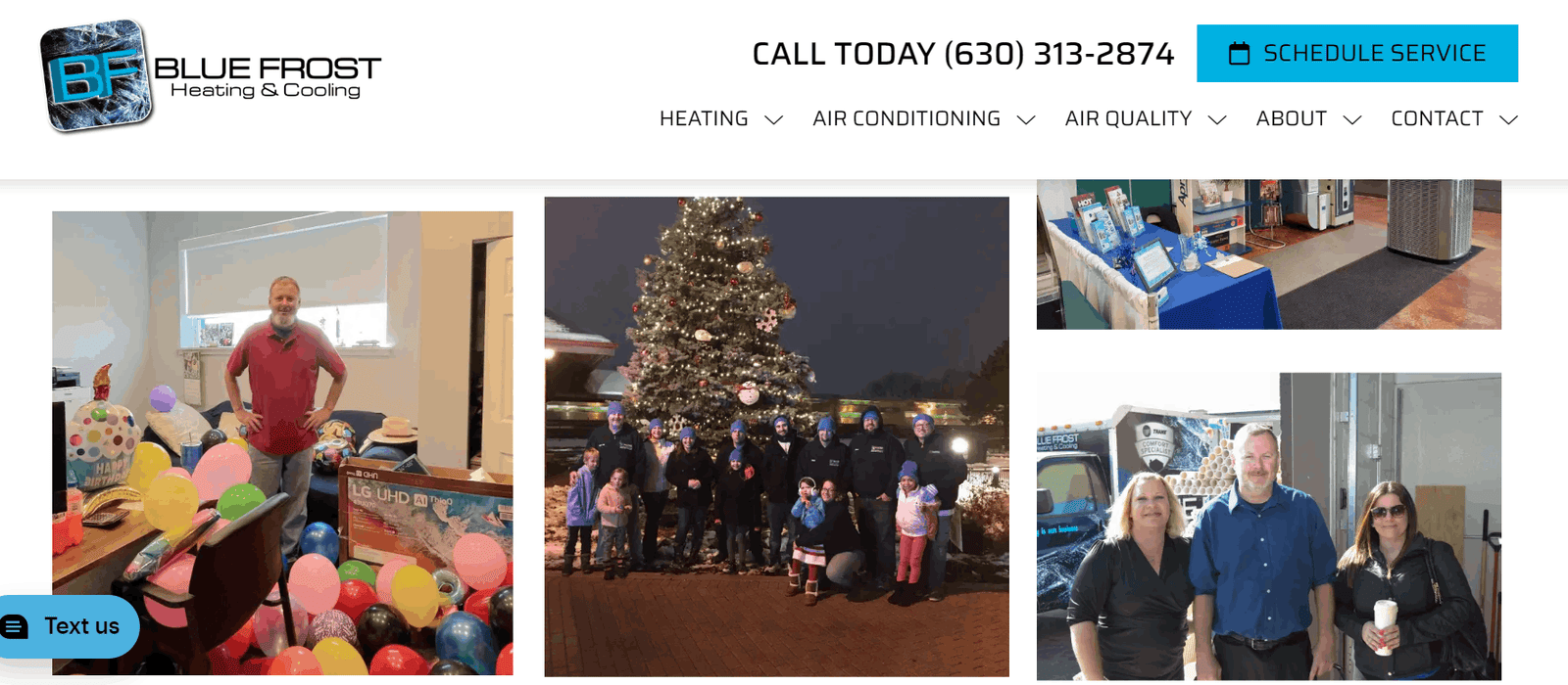 A websites "about page" showing company pictures.